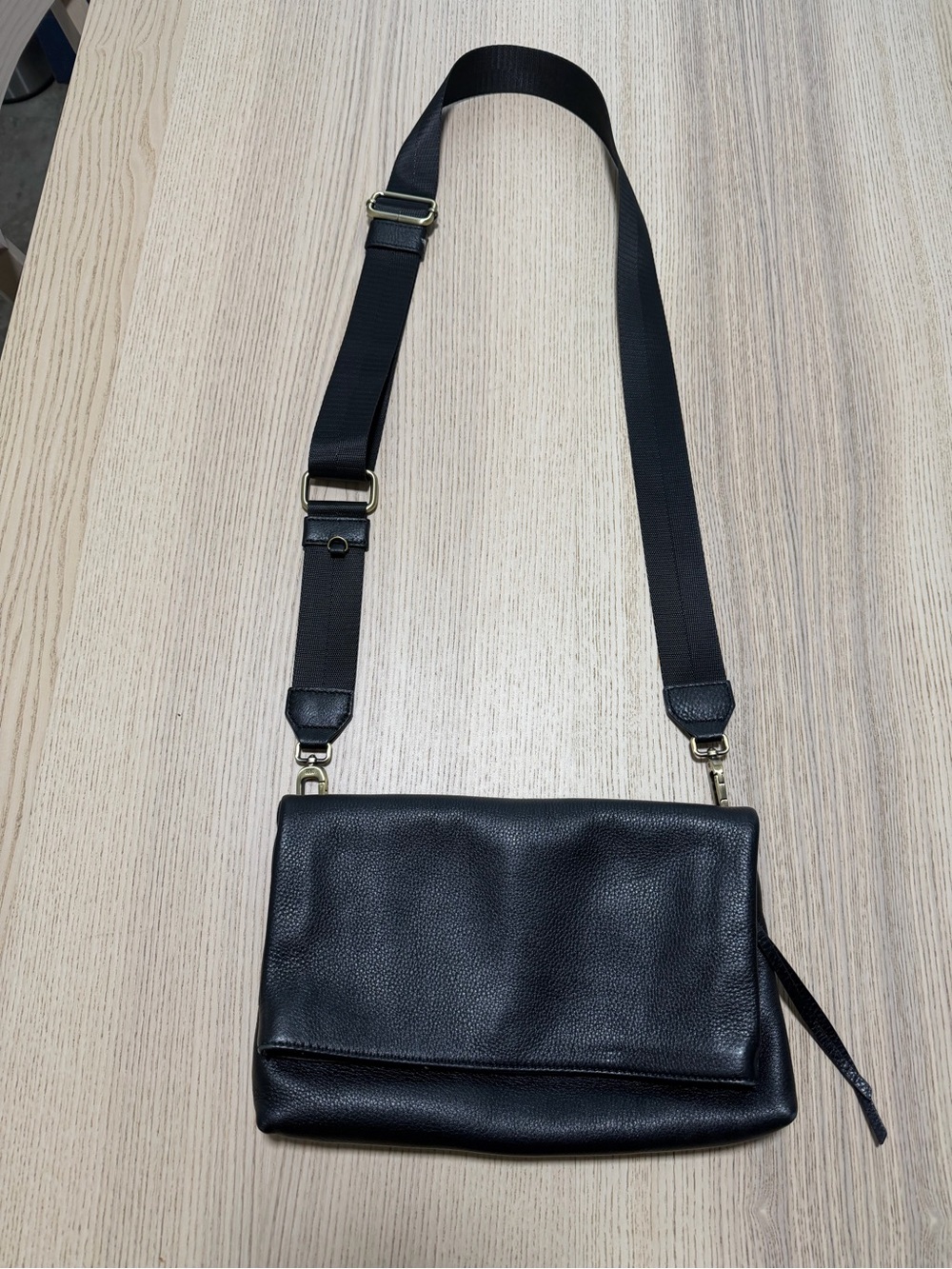 HOBO Grant - Black Leather Crossbody Bag with Adjustable Strap - Like New